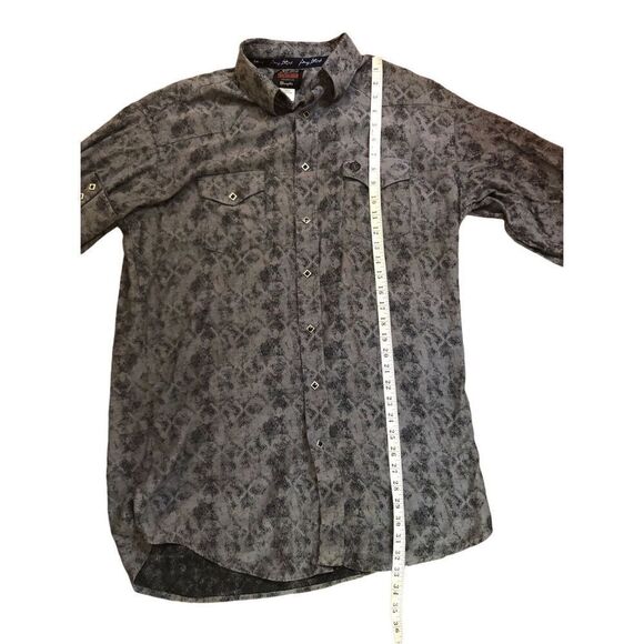George Strait wrangler Pearl. Snap black and gray western shirt size XL - Picture 7 of 11